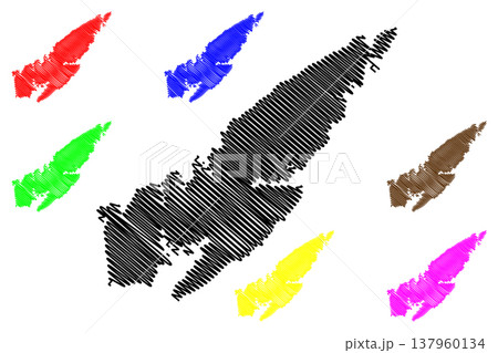 Tromoya island (Kingdom of Norway) map vector illustration, scribble sketch Tromoy map 137960134