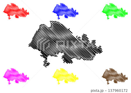 Ulva island (United Kingdom of Great Britain and Northern Ireland, Scotland) map vector illustration, scribble sketch Isle of Ulbha map 137960172