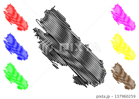Vaygach island (Russia, Russian Federation, Arkhangelsk Oblast) map vector illustration, scribble sketch Vaygach map Vaygach island (Russia, Russian Federation, Arkhangelsk Oblast) map vector illustration, scribble sketch Vaygach map 137960259