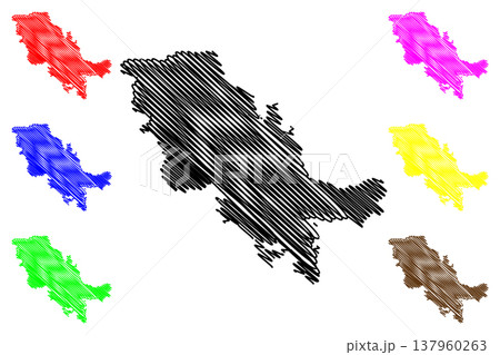 Vessolande or Vesso island (Republic of Finland) map vector illustration, scribble sketch Vessolande or Vesso  map 137960263