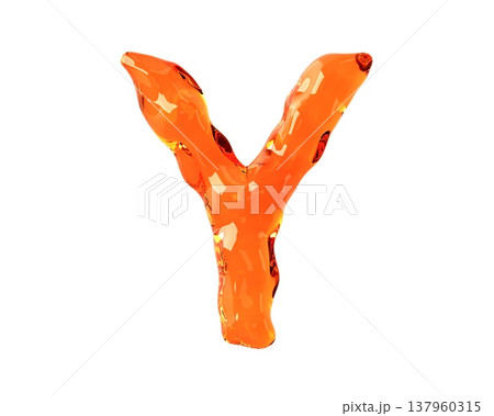 Letters made of orange amber like material 137960315