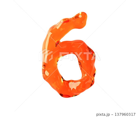 Digits made of orange amber like material Digits made of orange amber like material 137960317