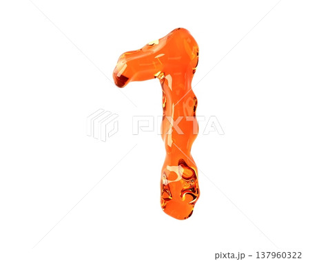 Digits made of orange amber like material Digits made of orange amber like material 137960322