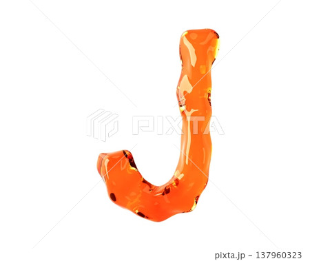 Letters made of orange amber like material 137960323