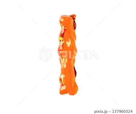 Letters made of orange amber like material Letters made of orange amber like material 137960324