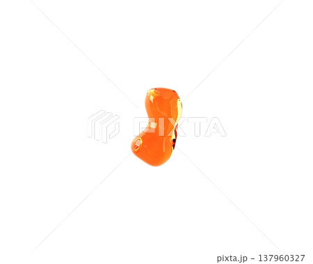 Symbol made of orange amber like material Symbol made of orange amber like material 137960327
