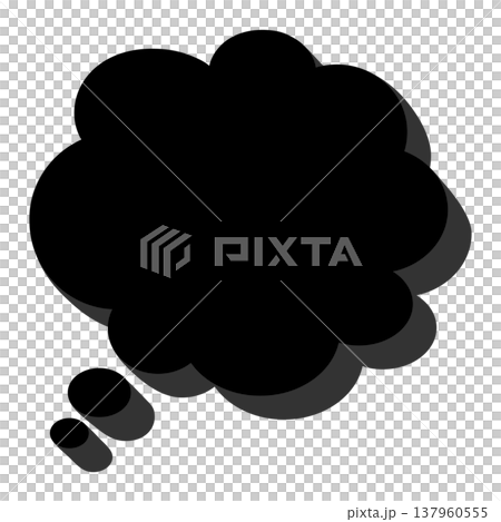 A three-dimensional black cloud-shaped thought bubble A three-dimensional black cloud-shaped thought bubble 137960555