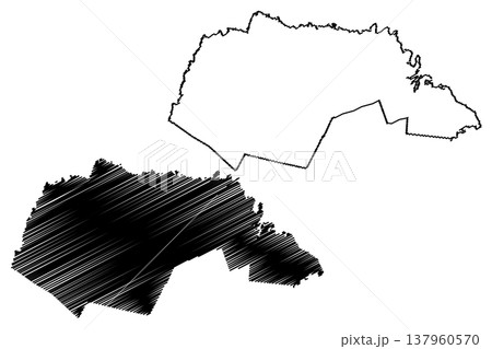 Acuna municipality (Free and Sovereign State of Coahuila de Zaragoza, Mexico, United Mexican States) map vector illustration, scribble sketch Acuna map 137960570