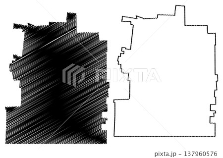 Calakmul municipality (Free and Sovereign State of Campeche, Mexico, United Mexican States) map vector illustration, scribble sketch Calakmul map 137960576