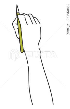鉛筆を持つ手2 137960889