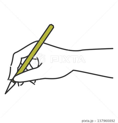 鉛筆を持つ手1 137960892