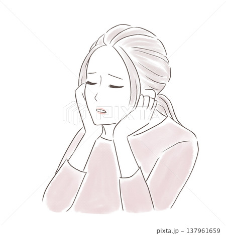 思い悩んでいる若い女性 思い悩んでいる若い女性 137961659