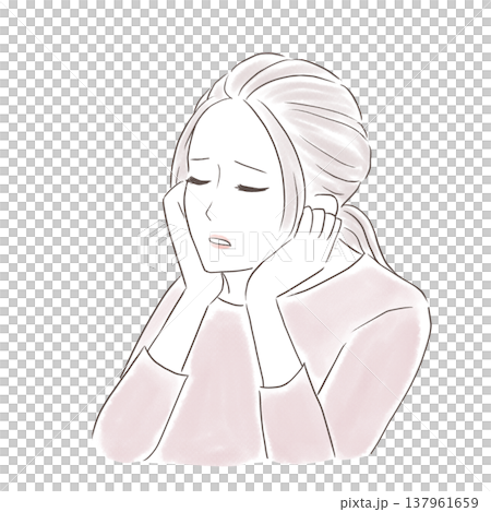 一位心事重的年輕女子 一位心事重的年輕女子 137961659