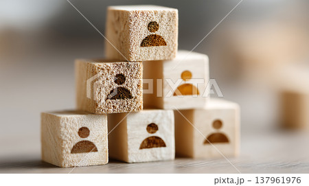 Organizational Hierarchy and Team Structure with Wooden Blocks Organizational Hierarchy and Team Structure with Wooden Blocks 137961976