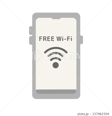 スマホ　フリーWi-Fiのイラスト 137962504