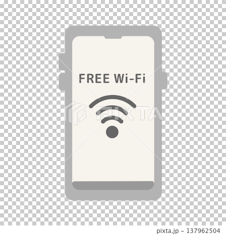 スマホ　フリーWi-Fiのイラスト 137962504