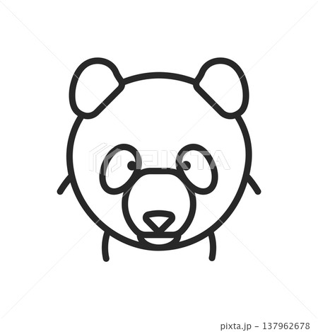 Panda Icon, Cute Chinese Panda Bear Face. Minimalistic Linear Symbol of Panda Wildlife, Conservation, and National Identity. Panda Icon, Cute Chinese Panda Bear Face. Minimalistic Linear Symbol of Panda Wildlife, Conservation, and National Identity. 137962678