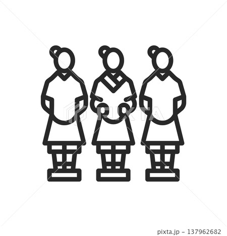 Terracotta Army Icon. Ancient Chinese Warrior Statues. Minimalistic Linear Symbol of Imperial Heritage, Archaeology, and History. Terracotta Army Icon. Ancient Chinese Warrior Statues. Minimalistic Linear Symbol of Imperial Heritage, Archaeology, and History. 137962682