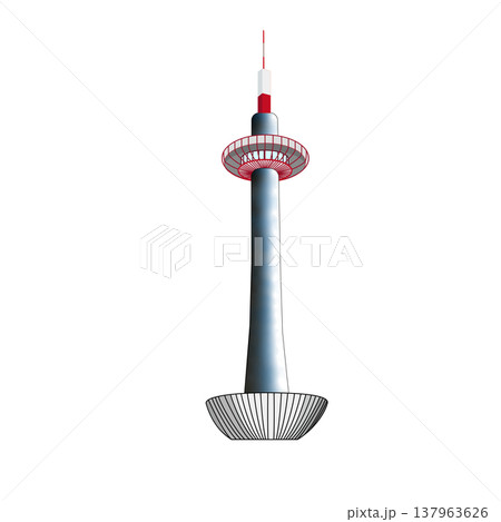 京都タワーのイラスト(京都・観光・ランドマーク・シンプル) 京都タワーのイラスト(京都・観光・ランドマーク・シンプル) 137963626