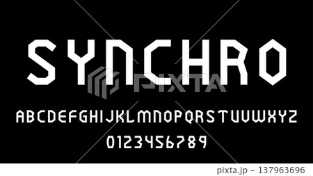 Set of alphabets font letters and numbers modern abstract design vector illustration 137963696