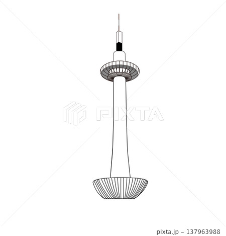 京都タワーのイラスト(京都・観光・ランドマーク・シンプル) 京都タワーのイラスト(京都・観光・ランドマーク・シンプル) 137963988