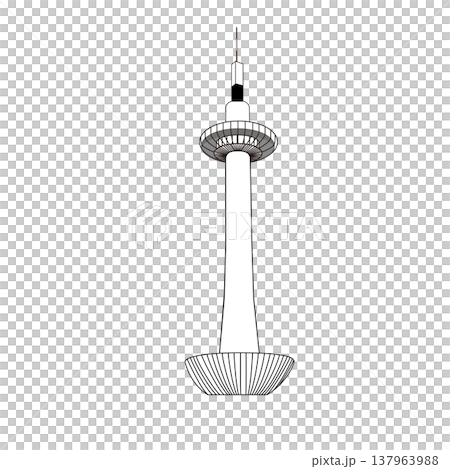 京都タワーのイラスト(京都・観光・ランドマーク・シンプル) 京都タワーのイラスト(京都・観光・ランドマーク・シンプル) 137963988