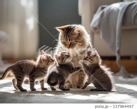 ネコの親子 137964497