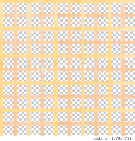 Watercolor seamless pattern with soft beige checkered grid on white background. Rustic style gingham geometric design.  137964711