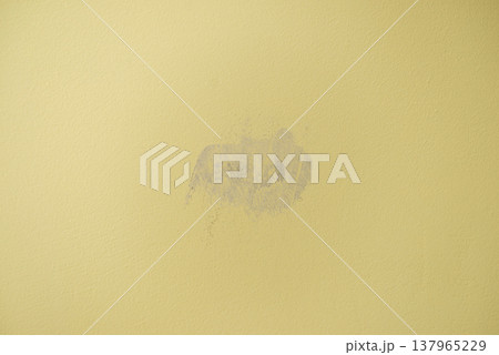 Plastered with gypsum hole in the yellow wall Plastered with gypsum hole in the yellow wall 137965229