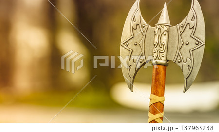 Viking accessory on nature, Norway 137965238