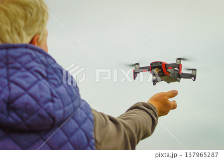 Start the drone, launching from hand Start the drone, launching from hand 137965287