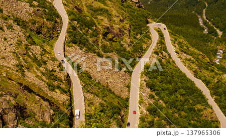 Trollstigen mountain road in Norway Trollstigen mountain road in Norway 137965306
