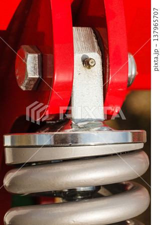 Detailed closeup of shock absorber, big snubber 137965707