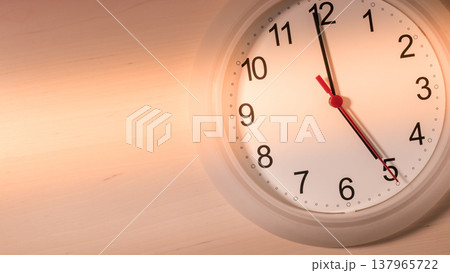 Clock ticking showing five hours 137965722