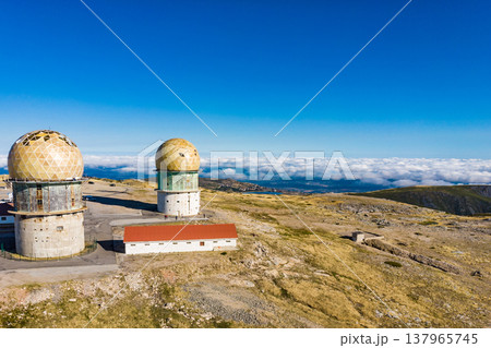 Aerial view. Serra da Estrela in Portugal. Torre peak. Aerial view. Serra da Estrela in Portugal. Torre peak. 137965745