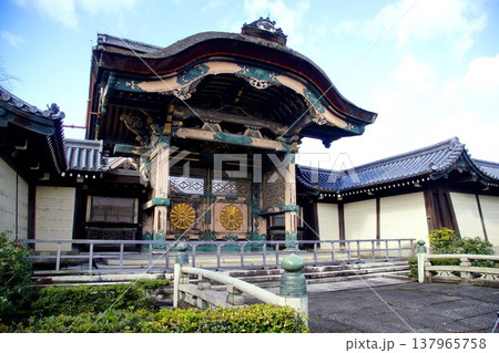京都府　東本願寺・菊の門／勅使門（国登録有形文化財） 京都市 下京区 常葉町　2022年2月 京都府 137965758