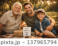 Multi-Generation Family Picnic Celebrating Happy Father's Day 137965794