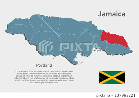 Vector map of Jamaica - Portland Parish Vector map of Jamaica - Portland Parish 137968221