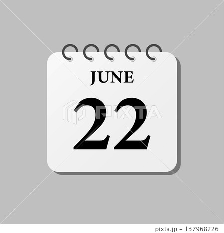 Icon page calendar day - 22 June Icon page calendar day - 22 June 137968226