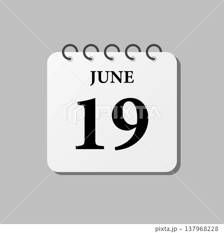 Icon page calendar day - 19 June Icon page calendar day - 19 June 137968228