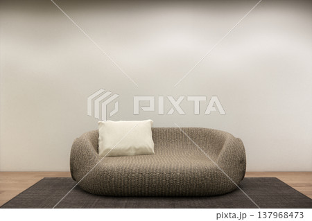 living room has arm chair, Mock up carpet on wooden floor on white wall with plants and wall wooden design decoration.3D rendering living room has arm chair, Mock up carpet on wooden floor on white wall with plants and wall wooden design decoration.3D rendering 137968473