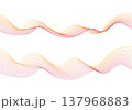 Set of three abstract linear waves in warm pink and gold gradients on white background. 137968883
