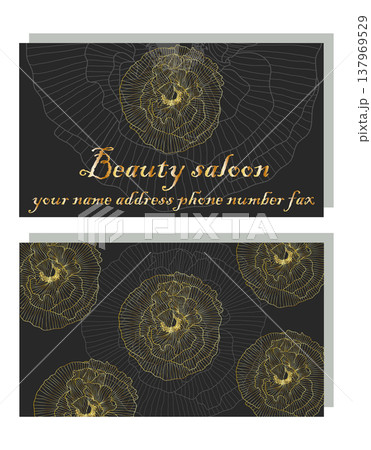 Business Luxury card. Modern Abstract design with poppy flowers decor. Place for texts 137969529