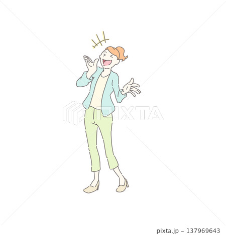 笑っている女性のイラスト 137969643