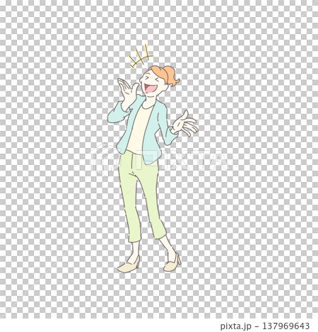 笑っている女性のイラスト 137969643