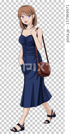 A woman in a dress 137969971