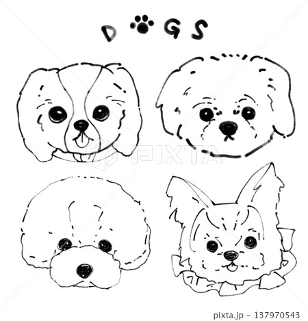 いろんな種類の犬　イラスト 137970543