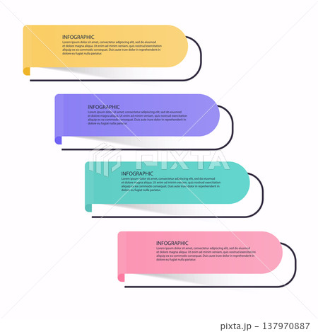 Vector info graphics for your business presentations. Can be used for website layout, numbered banners, diagram, horizontal cutout lines, web design. 137970887