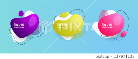 Set of abstract liquid shape. Abstract banners. Style promotion banner, price tag, speech bubble, sticker, badge, poster. Set of abstract liquid shape. Abstract banners. Style promotion banner, price tag, speech bubble, sticker, badge, poster. 137971135