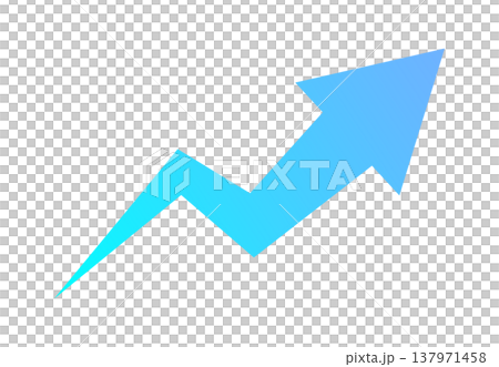 Blue gradient zigzag upward arrow vector illustration (single item) 137971458